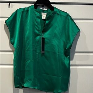 Emerald Satin Blouse